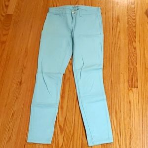 Mint green straight leg denim pants size 6
